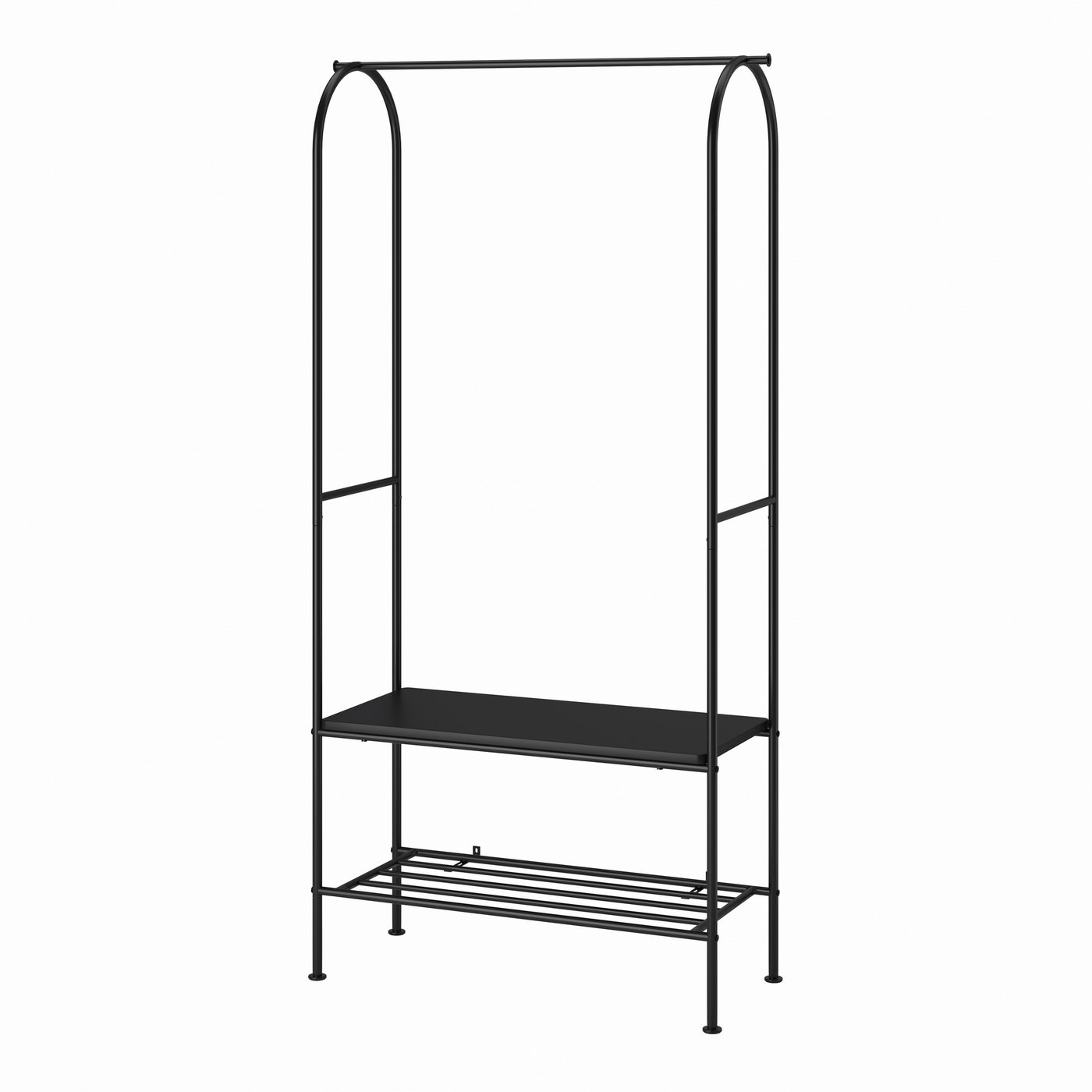 Вешалка с секцией для обуви, антрацит, 90x36x175 см