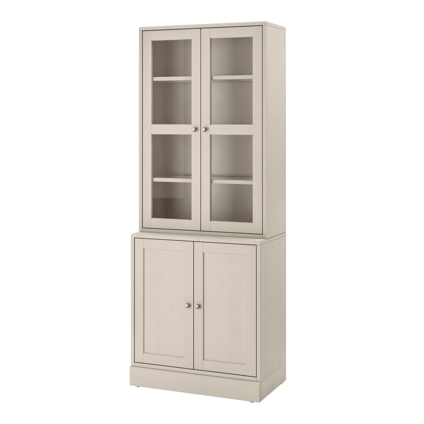 комбинация для хранения с сткл двр, серо-бежевый, 81x47x212 см