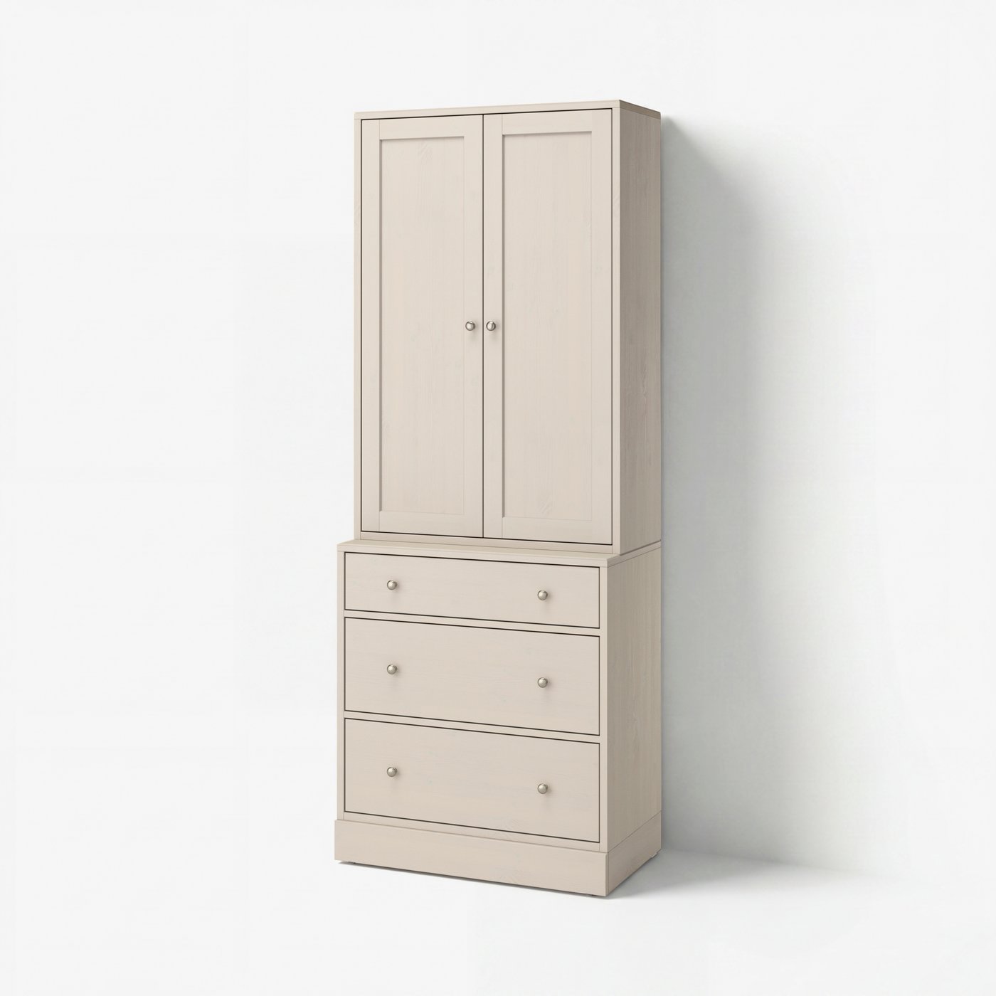 Комбинация для хранения с ящиками, серо-бежевый, 81x47x212 см