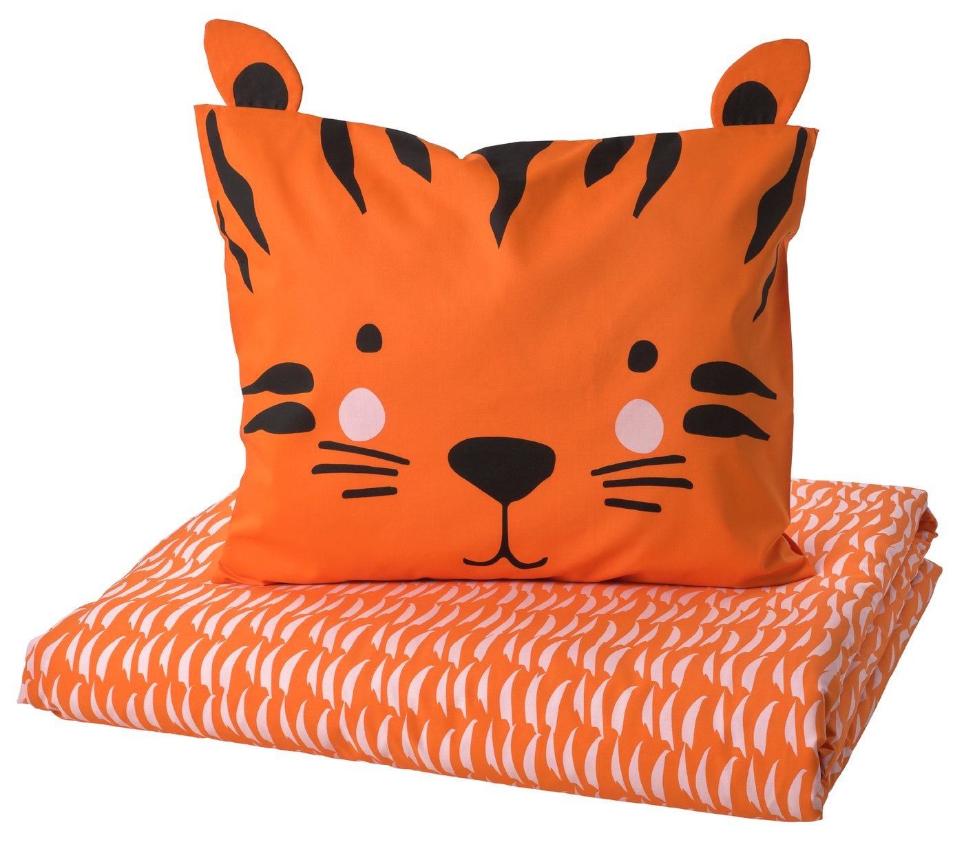 Пододеяльник и наволочка, оранжевый/тигр, 150x200/50x60 см