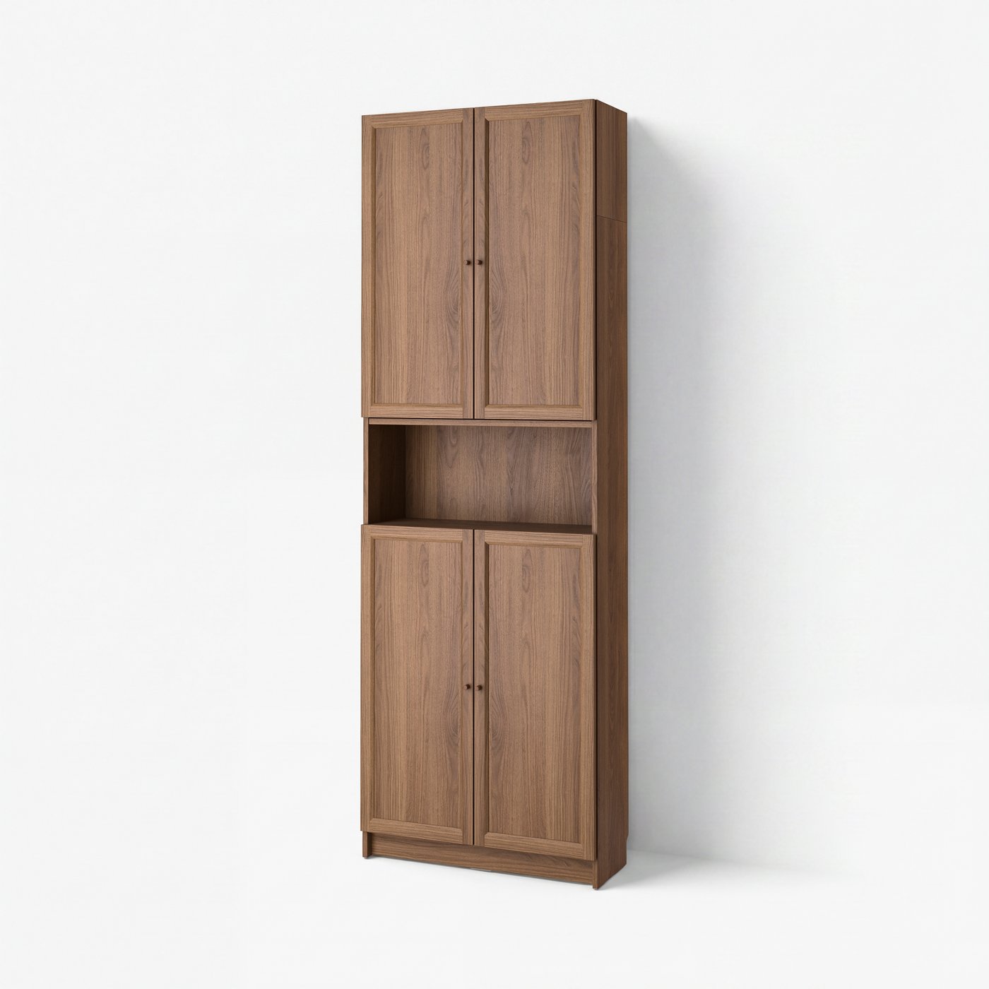 стеллаж с дверцами/доп. модулем, коричневый под грецкий орех, 80x30x237 см