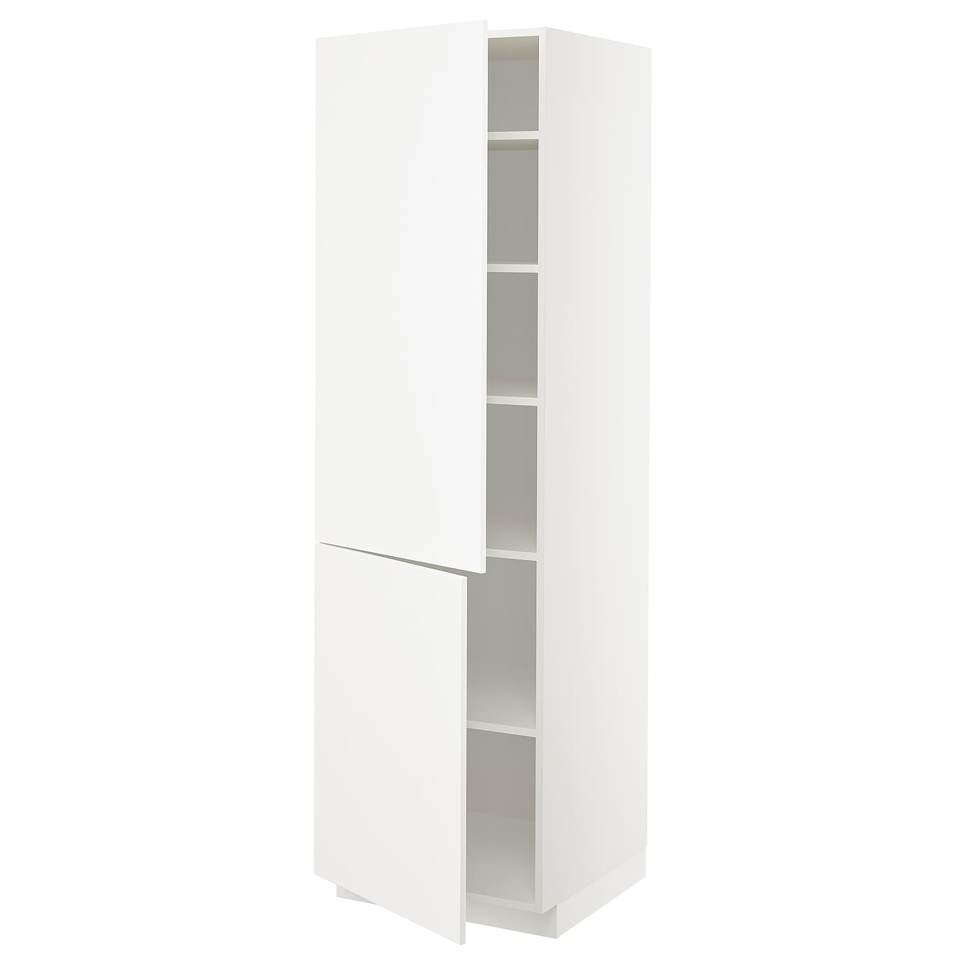 высокий шкаф с полками/2 дверцы, белый/Veddinge белый, 60x60x200 см