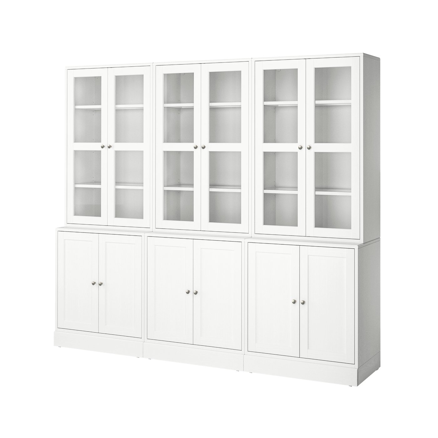 комбинация для хранения с сткл двр, белый, 243x47x212 см