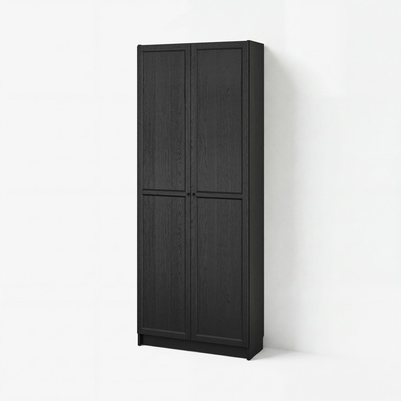 стеллаж с дверьми, черный под дуб, 80x30x202 см