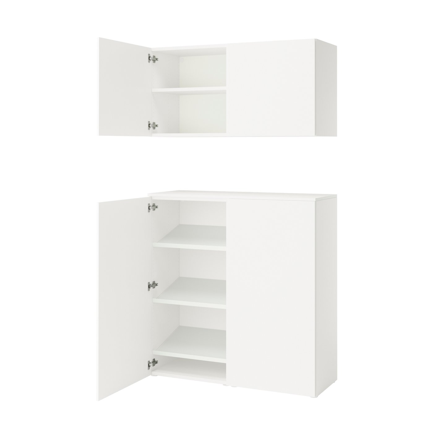 комбинация для хранения с дверцами, белый Fonnes/белый, 122x42x220 см