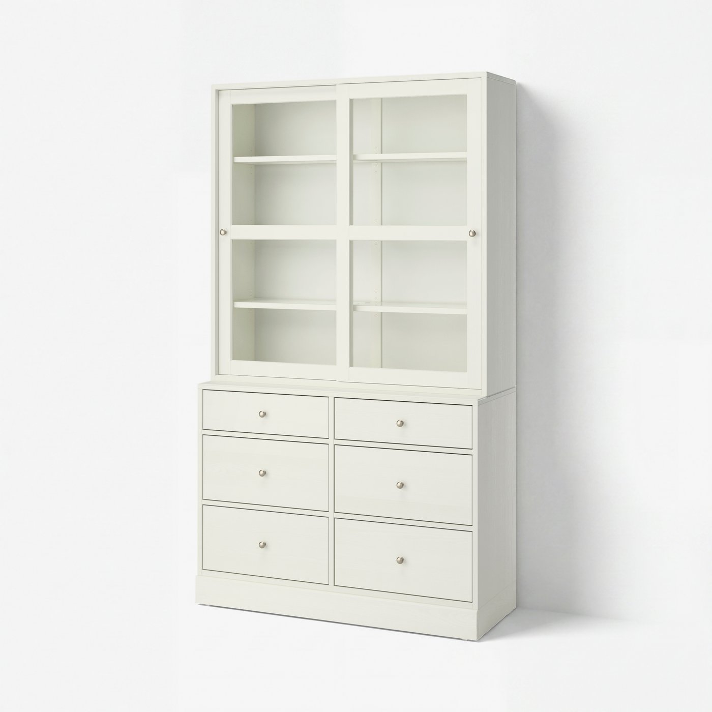 комбинация для хранения с сткл двр, белый, 121x47x212 см