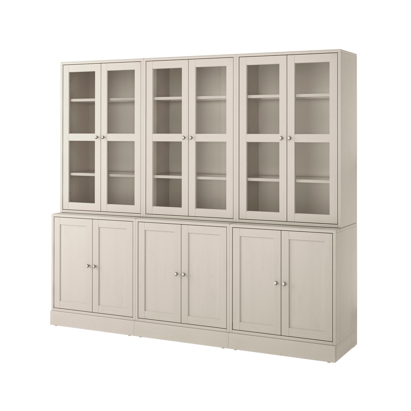 комбинация для хранения с сткл двр, серо-бежевый, 243x47x212 см