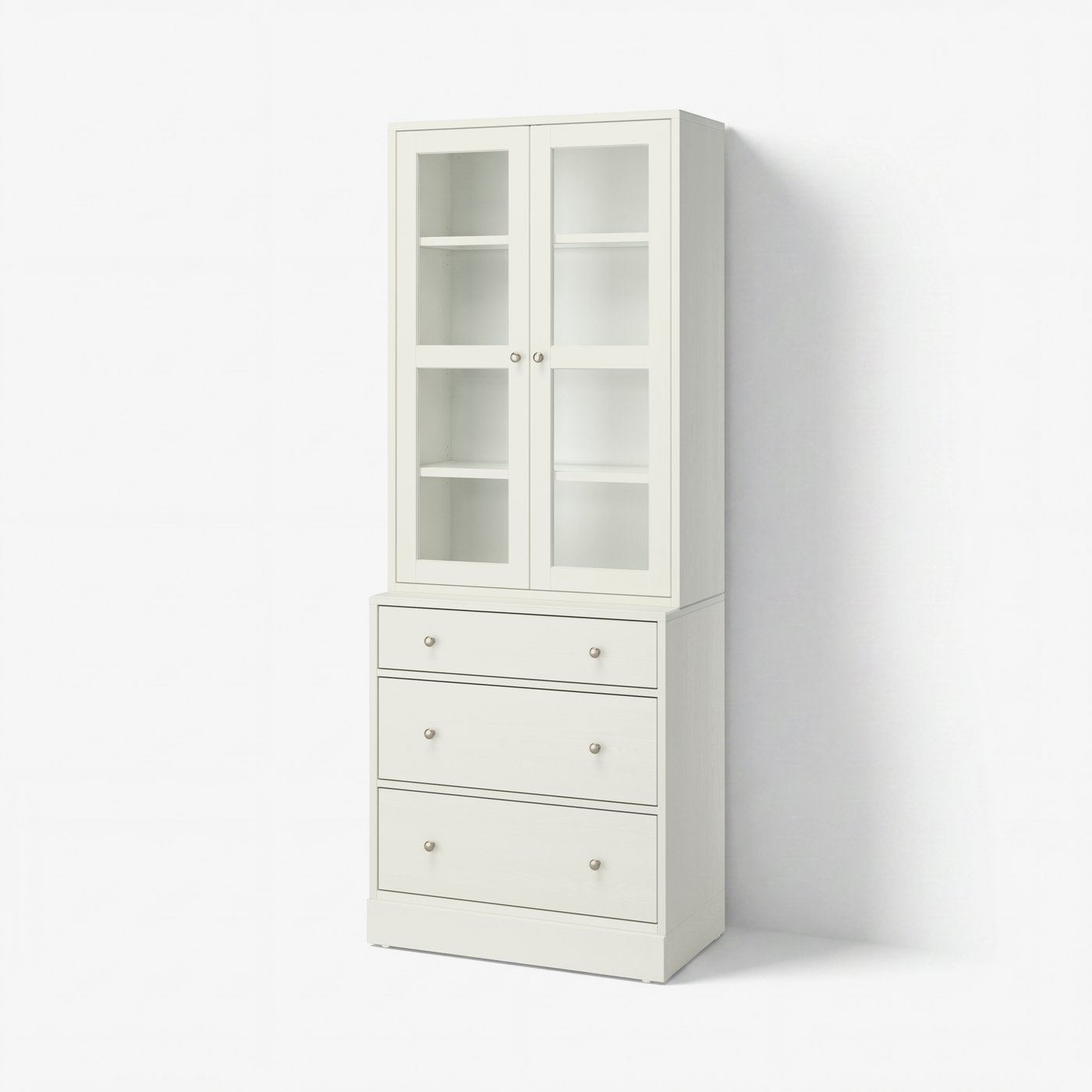 комбинация для хранения с сткл двр, белый, 81x47x212 см