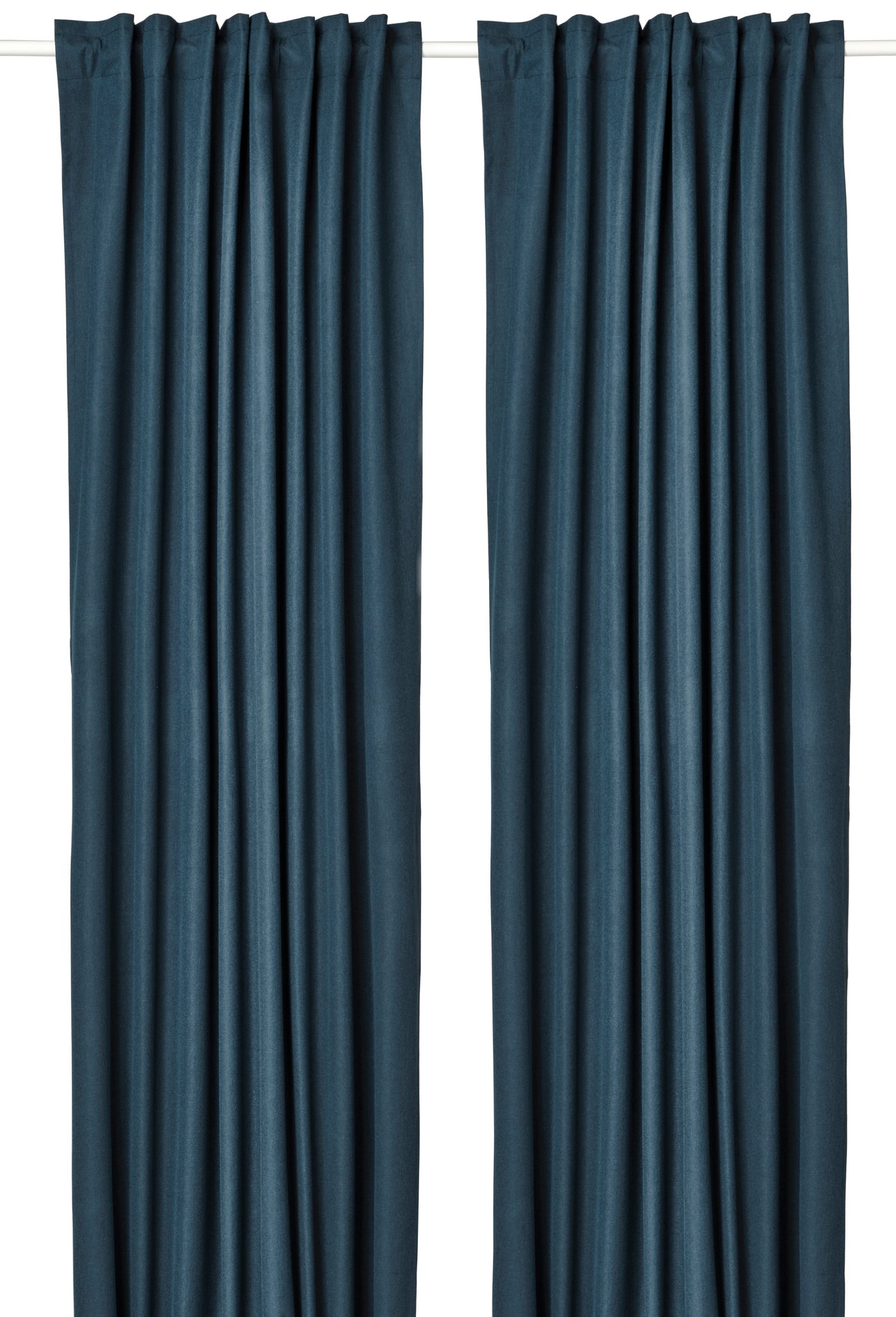 Затемняющие гардины, 2 шт., темно-синий/с лентой, 135x300 см