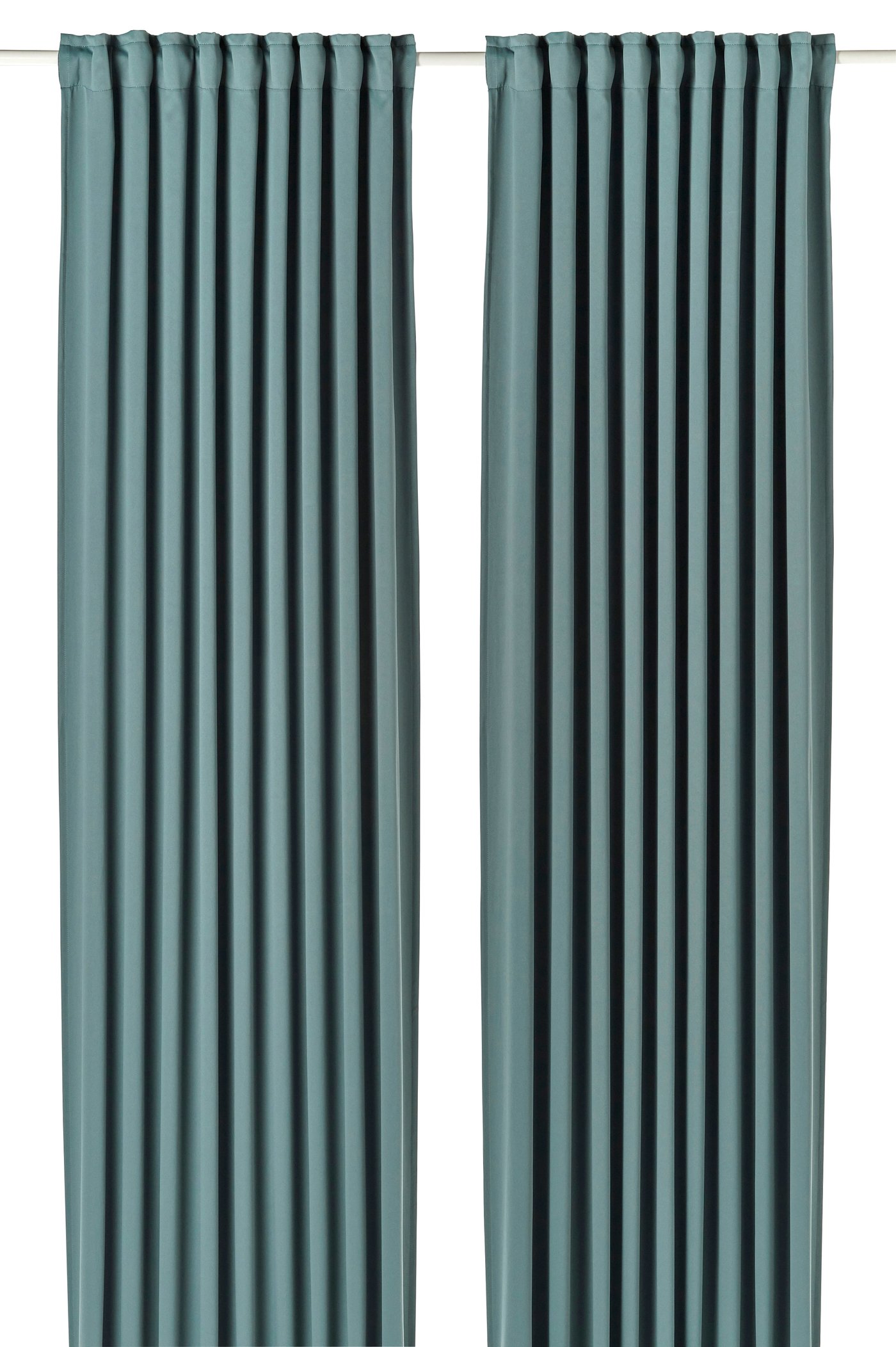 затемняющие гардины, 2 шт., темно серо-бирюзовый, 145x300 см