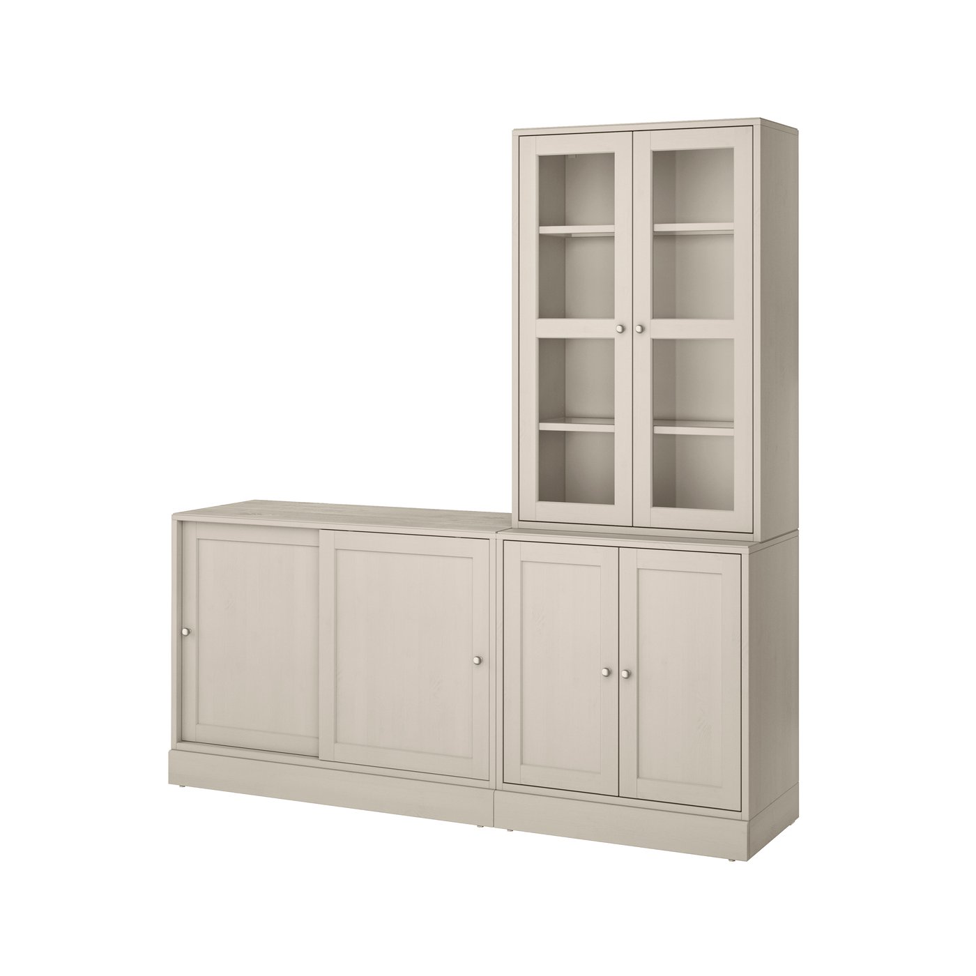 Комбинация для хран с раздв дверц, серо-бежевый, 202x47x212 см