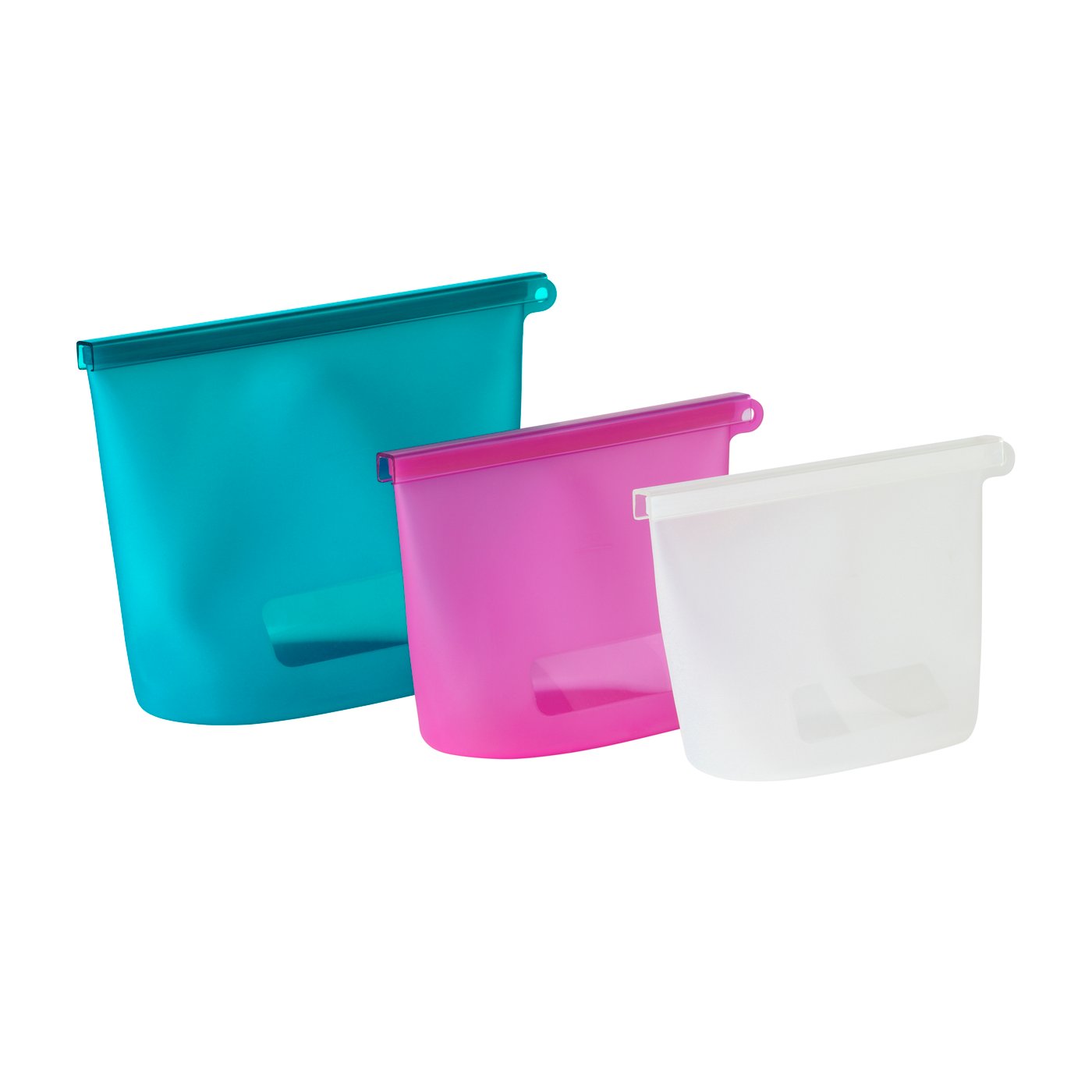 Пакет закрывающийся, 3 шт., разноцветный/силикон, 1.0/1.2/2.5 л