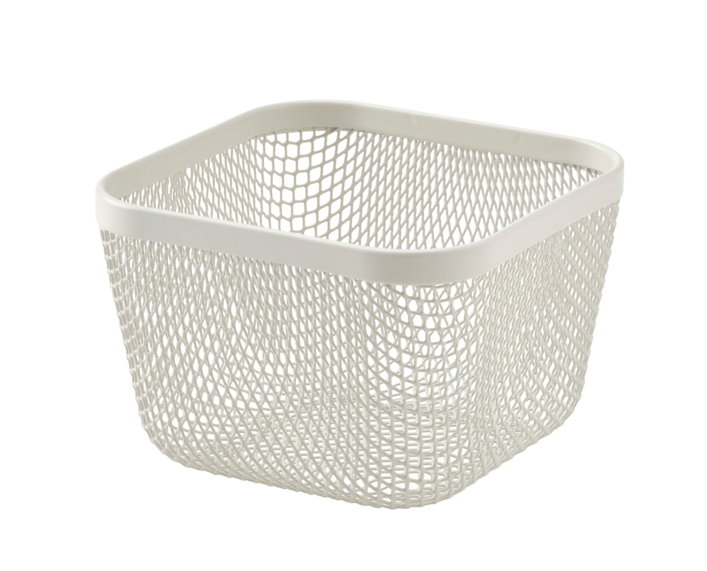 Корзина для хранения продуктов, металлический/белый, 14x14x10 см