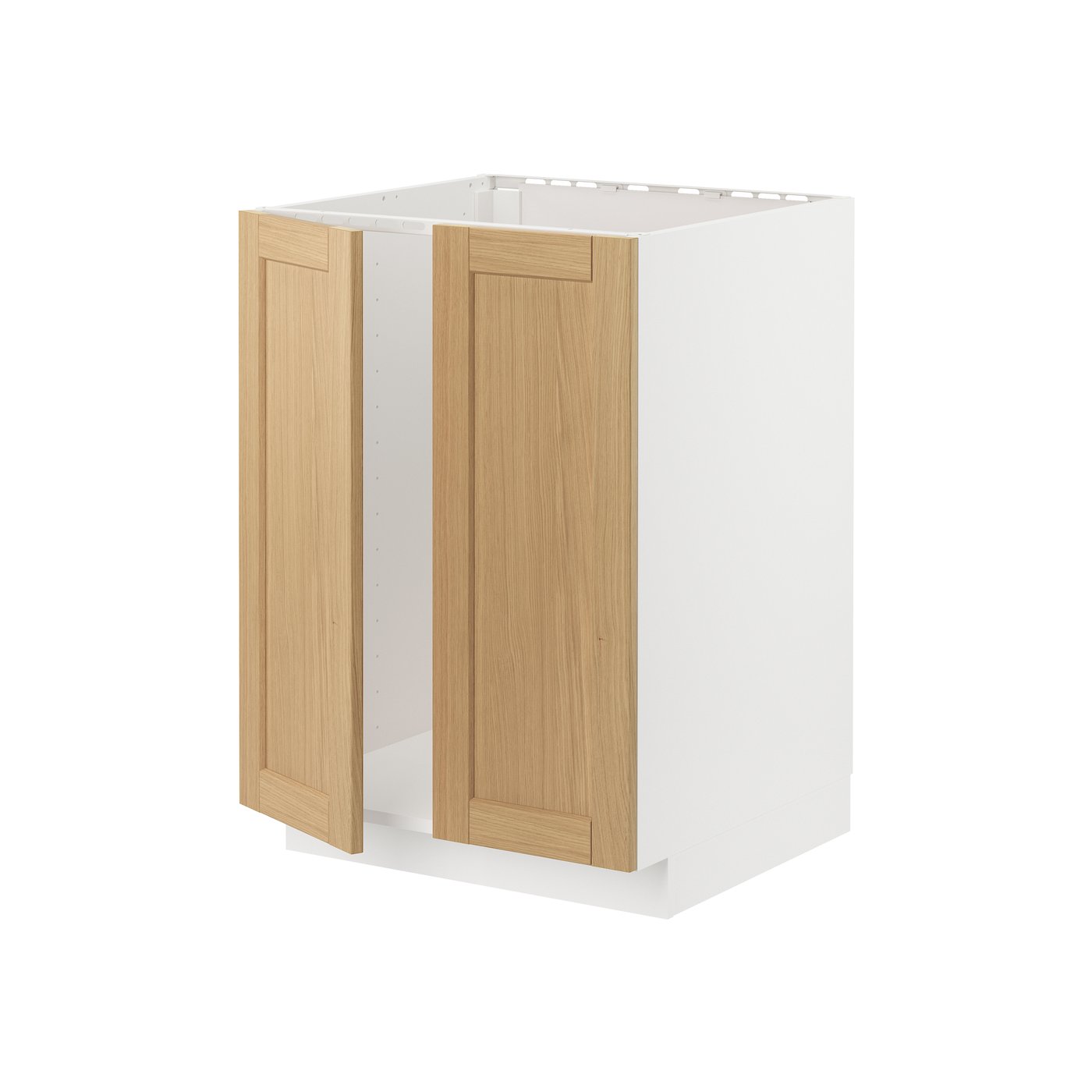 Напольный шкаф для мойки+2 двери, белый/Forsbacka дуб, 60x60 см