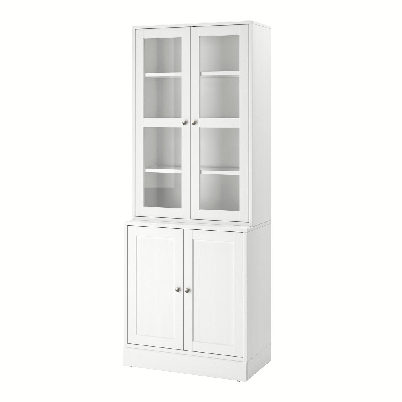 комбинация для хранения с сткл двр, белый, 81x47x212 см