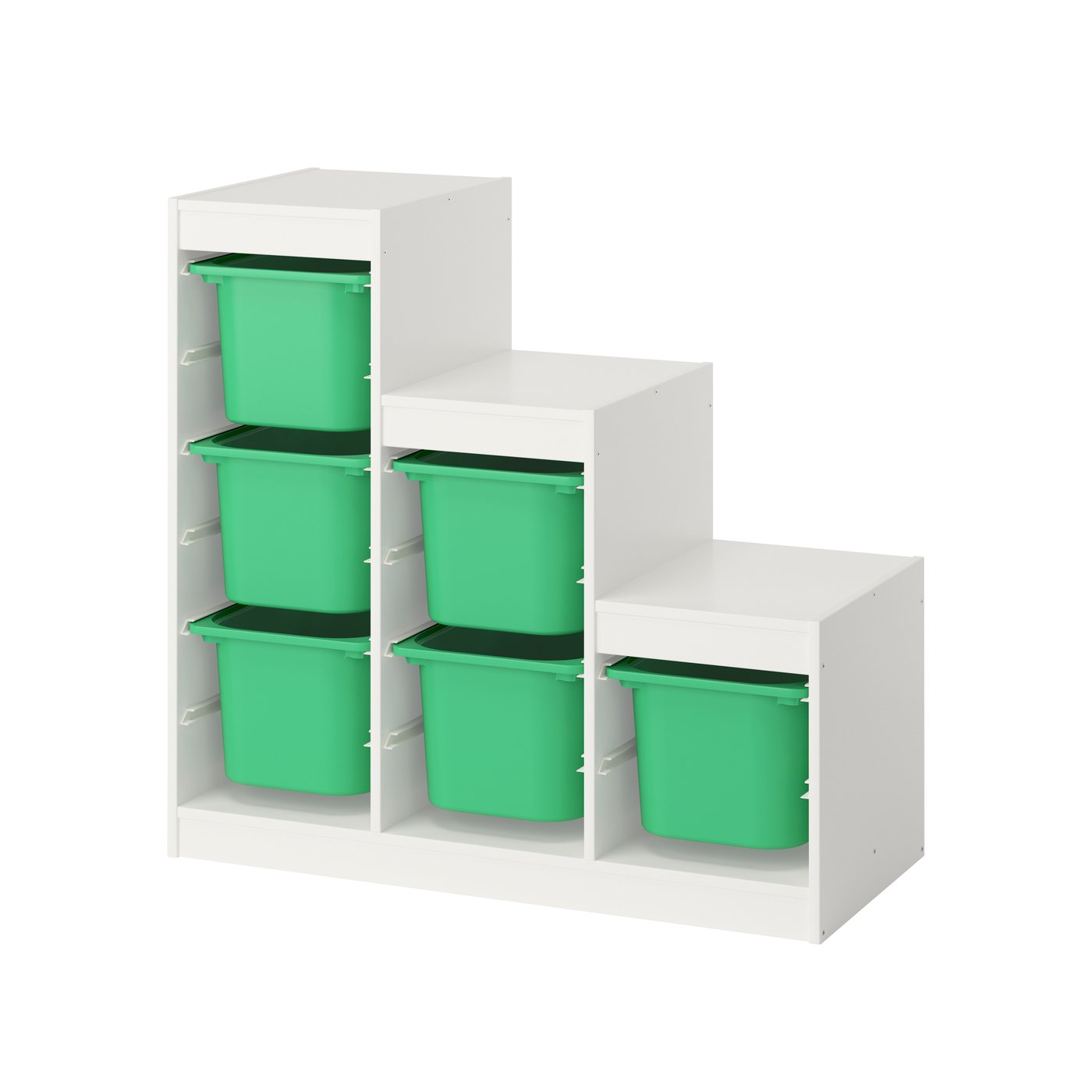 Комбинация д/хранения+контейнеры, белый/ярко-зеленый, 99x44x94 см