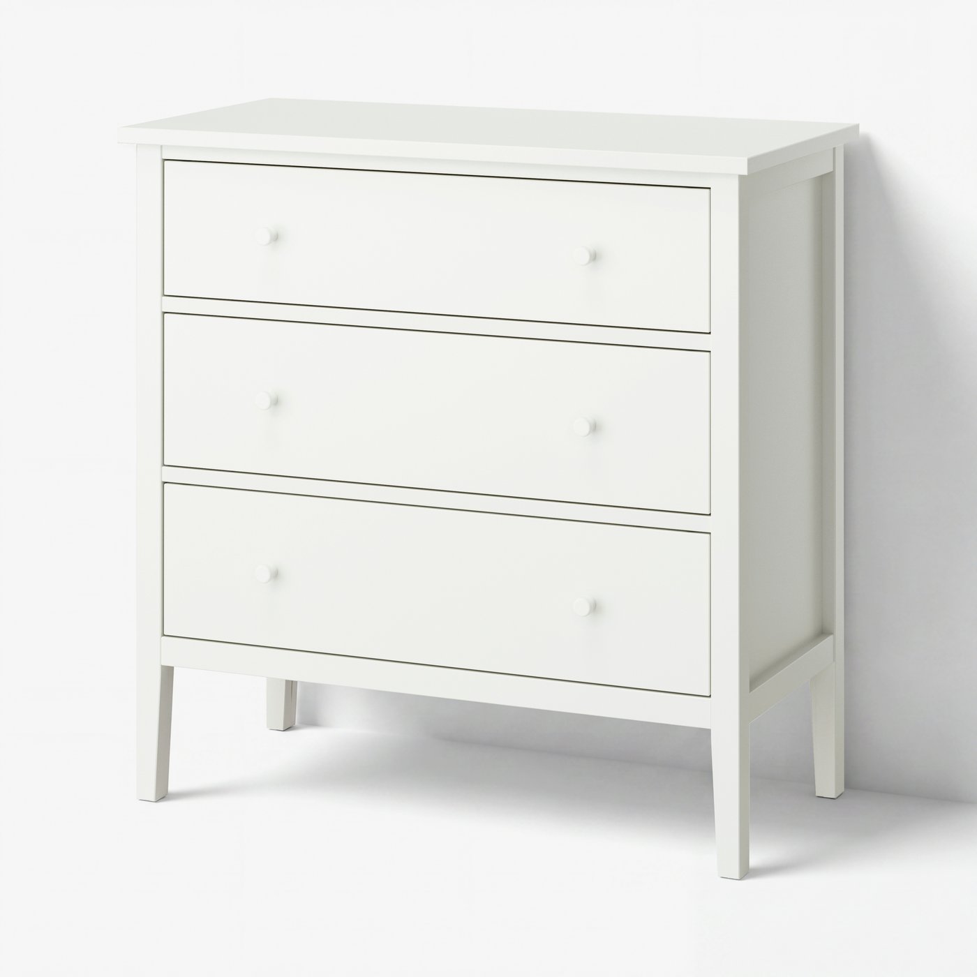 Комод с 3 ящиками, белый, 99x48x100 см