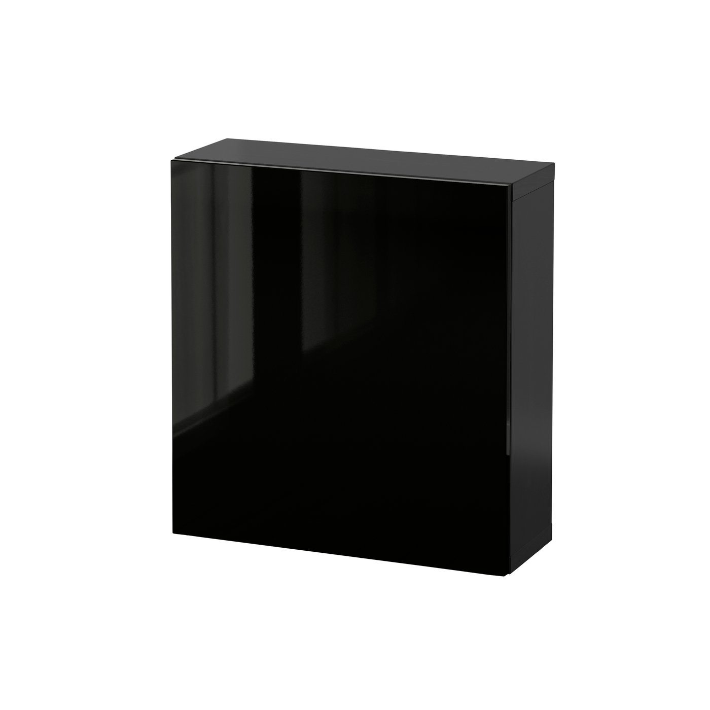 Комбинация настенных шкафов, черно-коричневый/Selsviken чёрный, 60x22x64 см