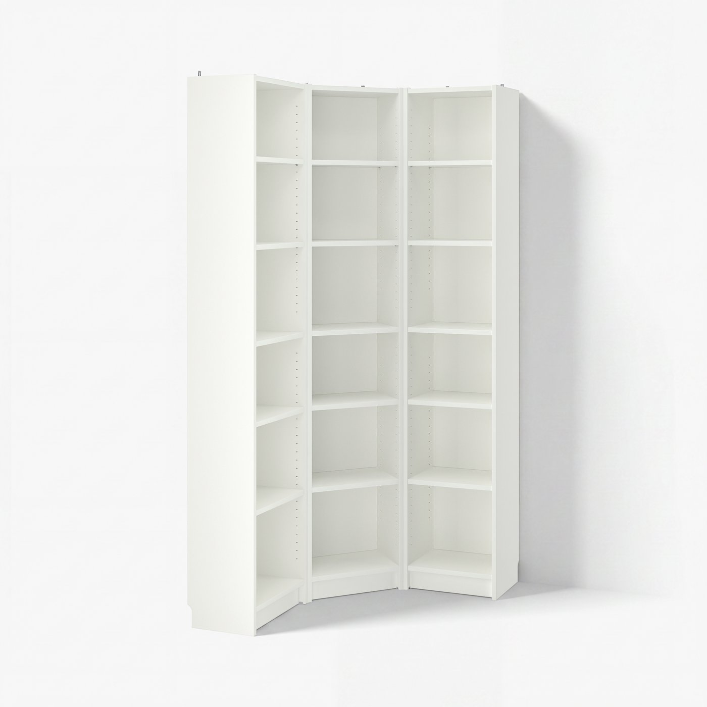 Стеллаж угловая комбинация, белый, 95/95x28x202 см