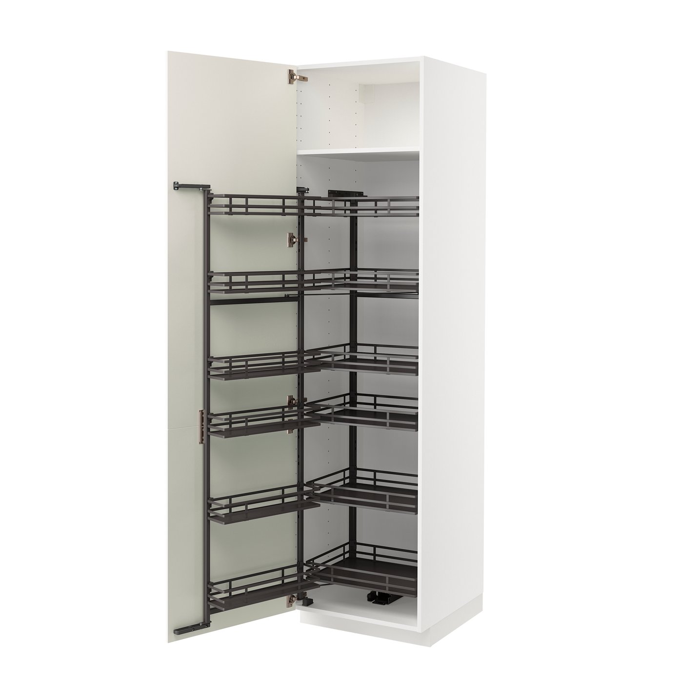 Высокий шкаф с выдвижным модулем, белый/Veddinge белый, 60x60x220 см