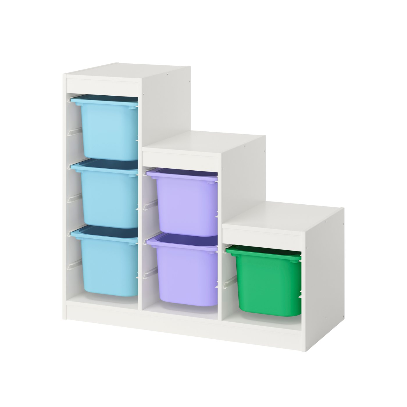 Комбинация д/хранения+контейнеры, белый/разноцветный, 99x44x94 см