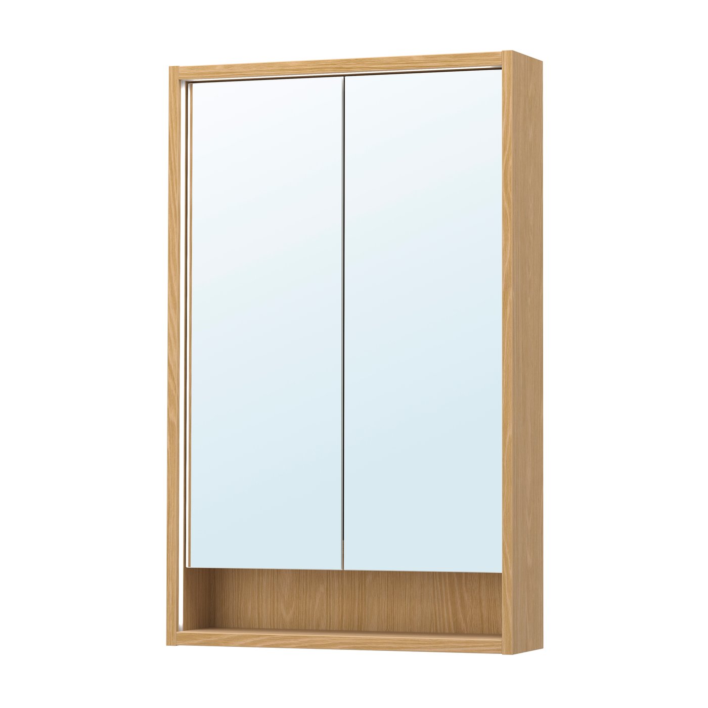 зеркальный шкаф с подсветкой, под дуб, 60x15x95 см