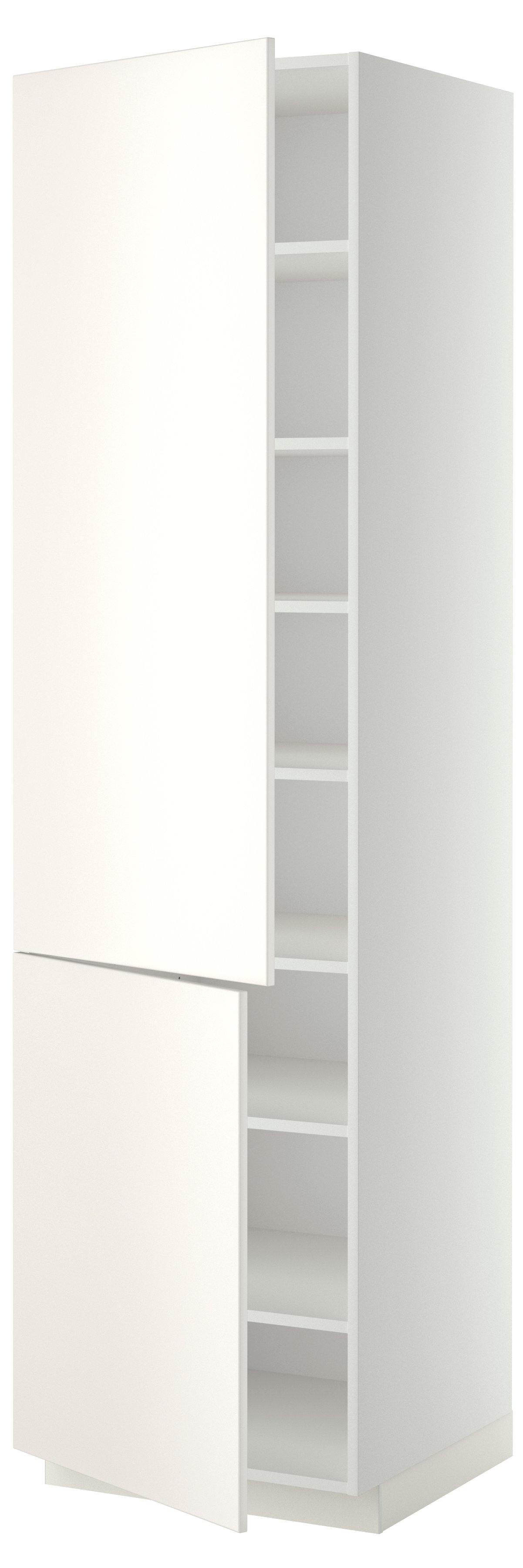 высокий шкаф с полками/2 дверцы, белый/Veddinge белый, 60x60x220 см