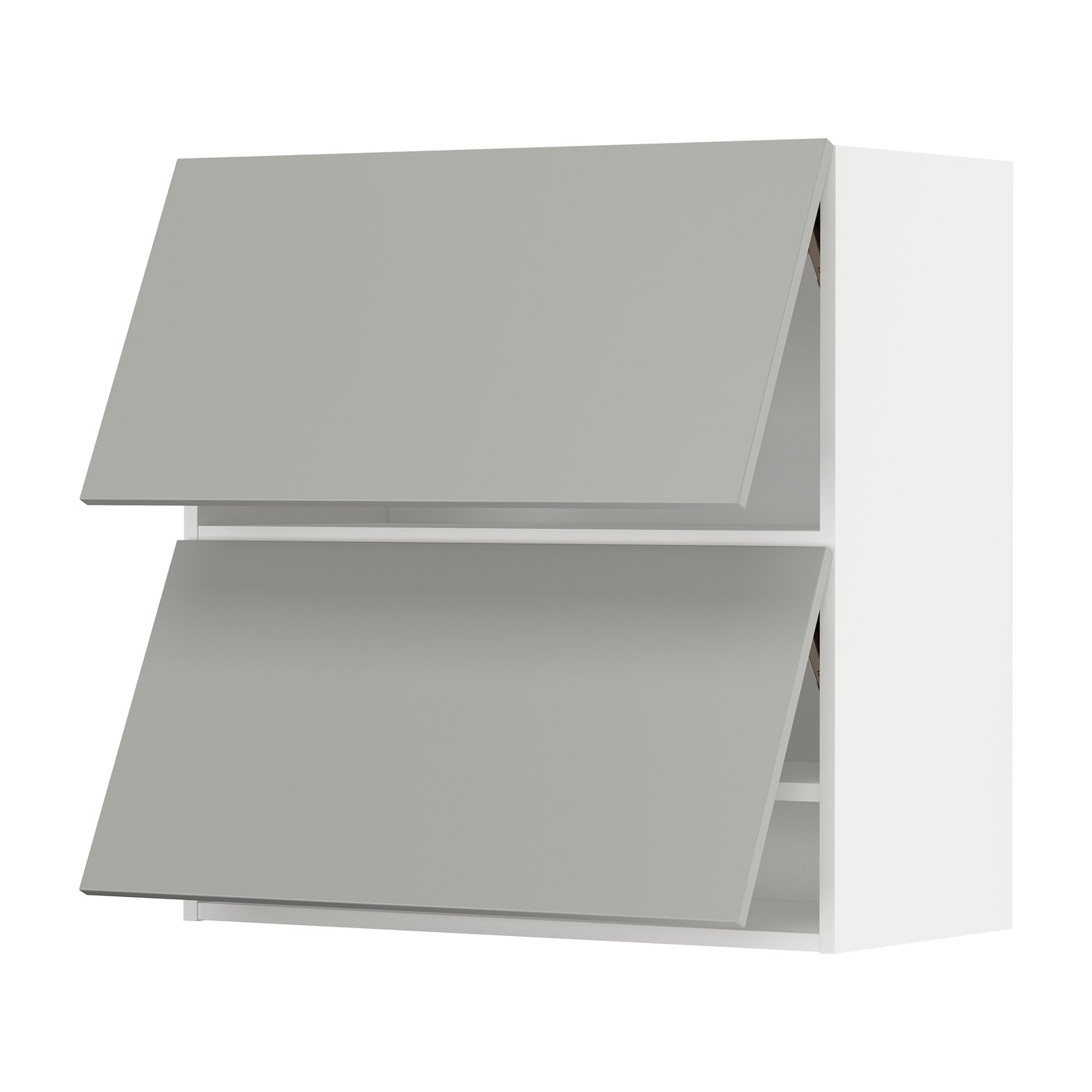 Навесной шкаф/2 дверцы, горизонтал, белый/Havstorp светло-серый, 80x80 см